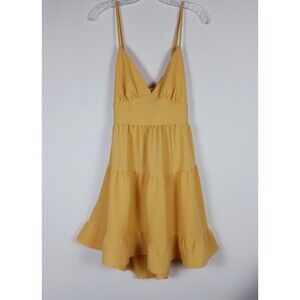 Shein Sundress Size 6 Yellow Dreamara Back Knot Mini
